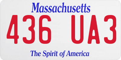 MA license plate 436UA3