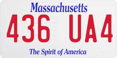 MA license plate 436UA4