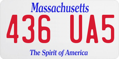 MA license plate 436UA5