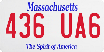 MA license plate 436UA6