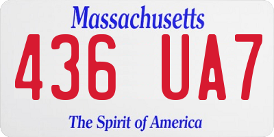 MA license plate 436UA7