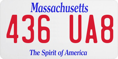 MA license plate 436UA8