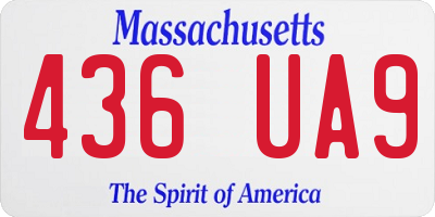 MA license plate 436UA9