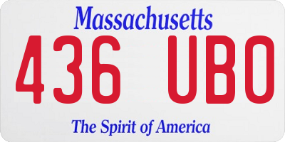 MA license plate 436UB0