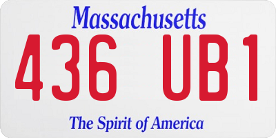 MA license plate 436UB1