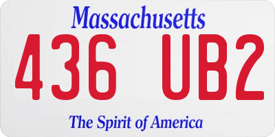 MA license plate 436UB2