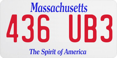 MA license plate 436UB3