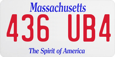 MA license plate 436UB4