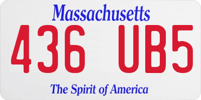 MA license plate 436UB5