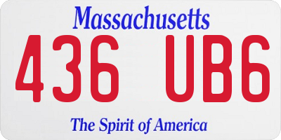 MA license plate 436UB6