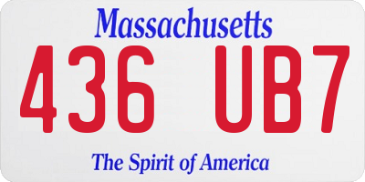 MA license plate 436UB7
