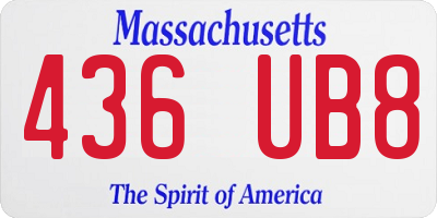 MA license plate 436UB8