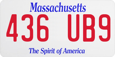 MA license plate 436UB9