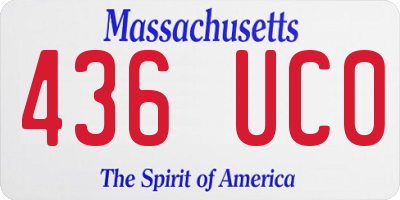 MA license plate 436UC0