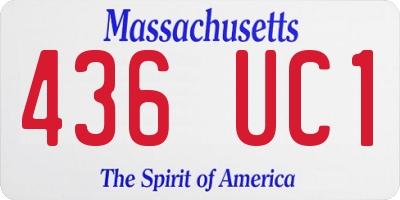 MA license plate 436UC1