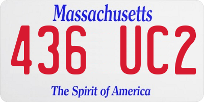 MA license plate 436UC2