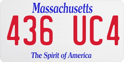MA license plate 436UC4