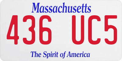 MA license plate 436UC5