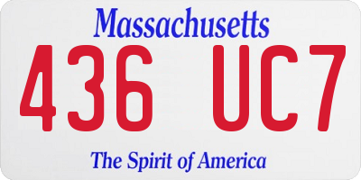 MA license plate 436UC7
