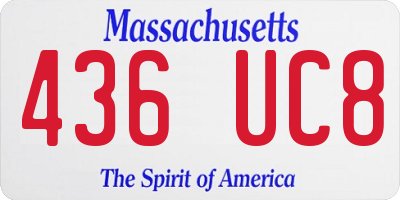 MA license plate 436UC8