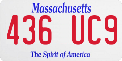 MA license plate 436UC9