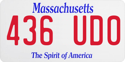 MA license plate 436UD0