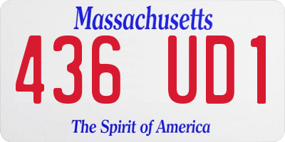 MA license plate 436UD1