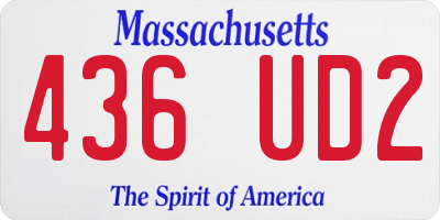 MA license plate 436UD2