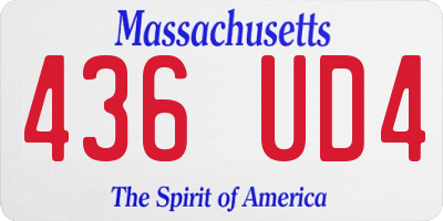 MA license plate 436UD4