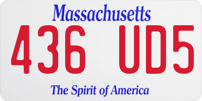 MA license plate 436UD5