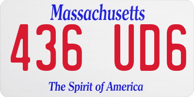 MA license plate 436UD6
