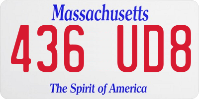 MA license plate 436UD8