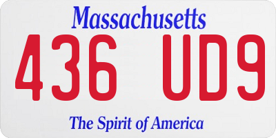 MA license plate 436UD9