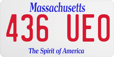 MA license plate 436UE0