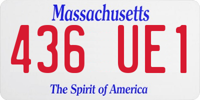 MA license plate 436UE1