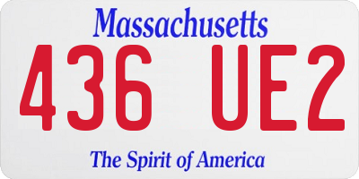 MA license plate 436UE2
