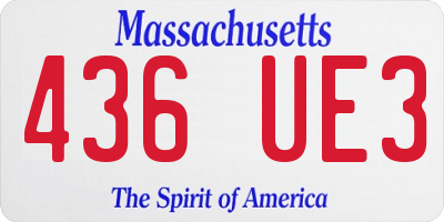 MA license plate 436UE3