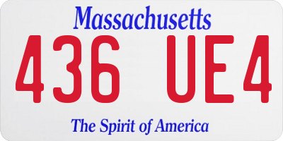 MA license plate 436UE4