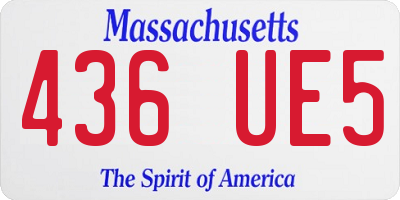 MA license plate 436UE5