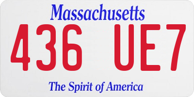 MA license plate 436UE7
