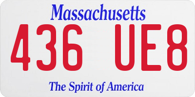 MA license plate 436UE8