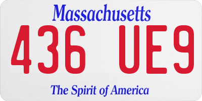 MA license plate 436UE9