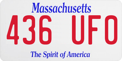 MA license plate 436UF0