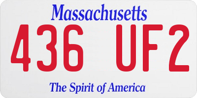 MA license plate 436UF2