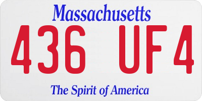 MA license plate 436UF4
