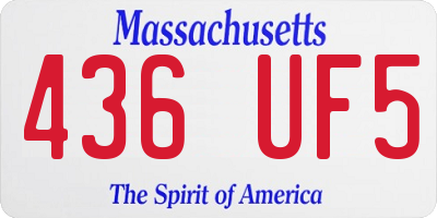 MA license plate 436UF5