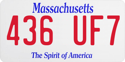 MA license plate 436UF7