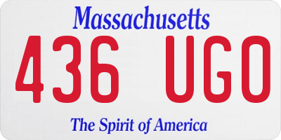 MA license plate 436UG0