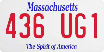 MA license plate 436UG1