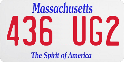 MA license plate 436UG2